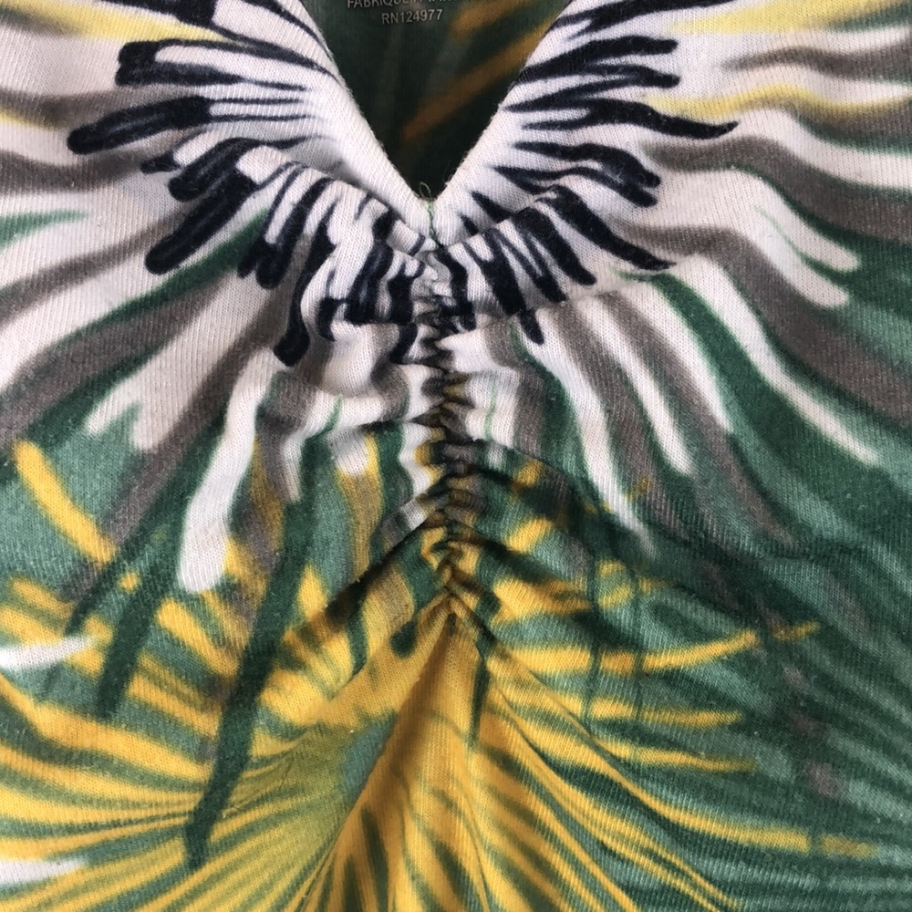 prAna ‘Sabin’ Racer Back Tank Top Green/Yellow Starburst Sz XS - Picture 3 of 12
